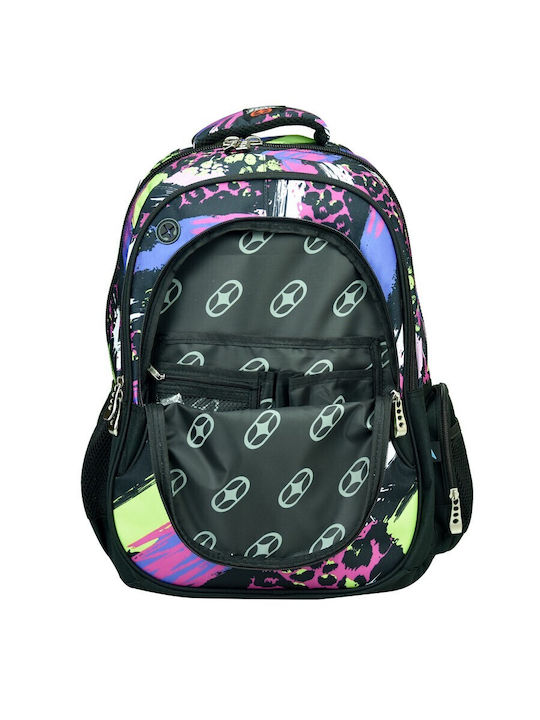 No Fear School Bag Backpack Elementary, Elementary Multicolour with Water Bottle Holder 30Liters