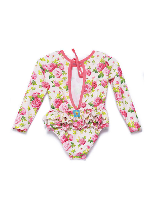 Tortue Costum de baie pentru copii Costum întreg cu mânecă lungă Floral