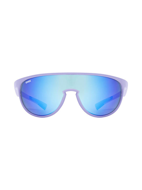 Uvex Sportstyle Sunglasses with Purple Plastic Frame and Blue Mirror Lens S5330664416