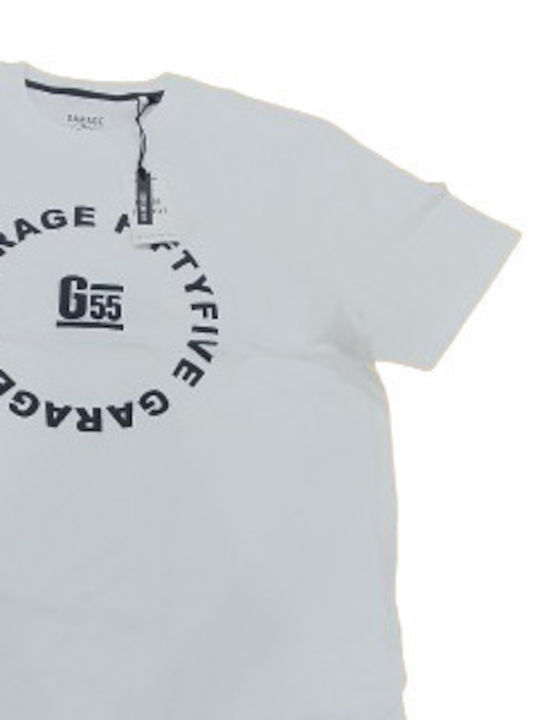 Garage Fifty5 T-shirt Bărbătesc cu Mânecă Scurtă Alb