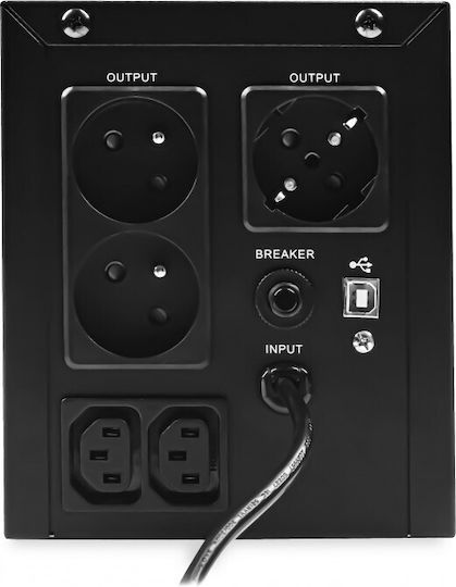 Volt Polska Micro UPS Line-Interactive 1200VA 720W με 2 Schuko Πρίζες