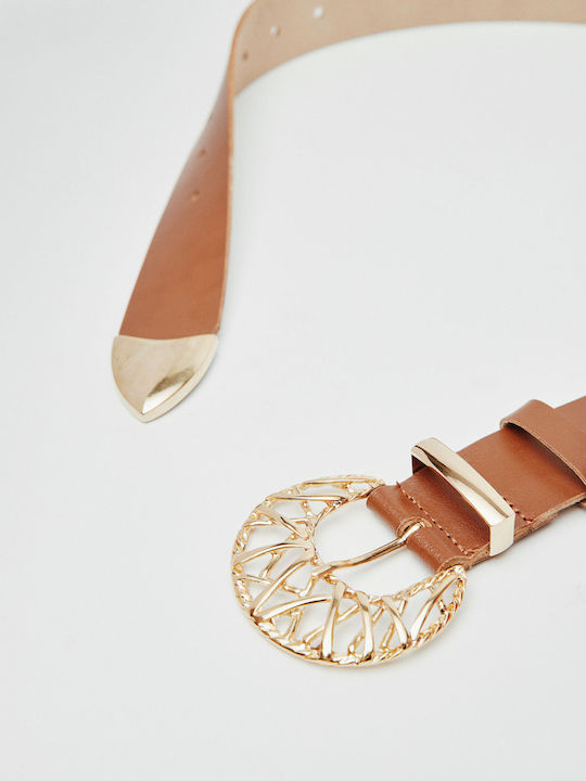 Leather Women's Belt Tabac Brown