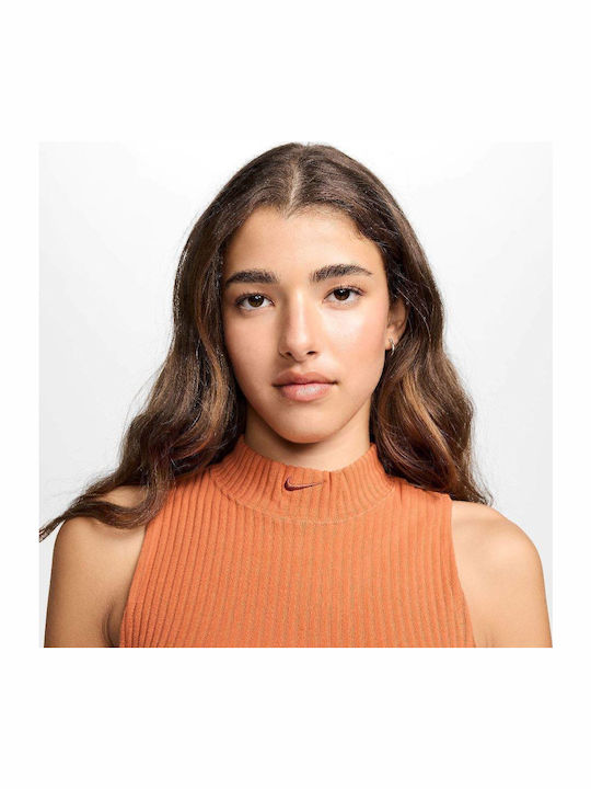 Sportswear Women's Athletic Crop Top Sleeveless Orange