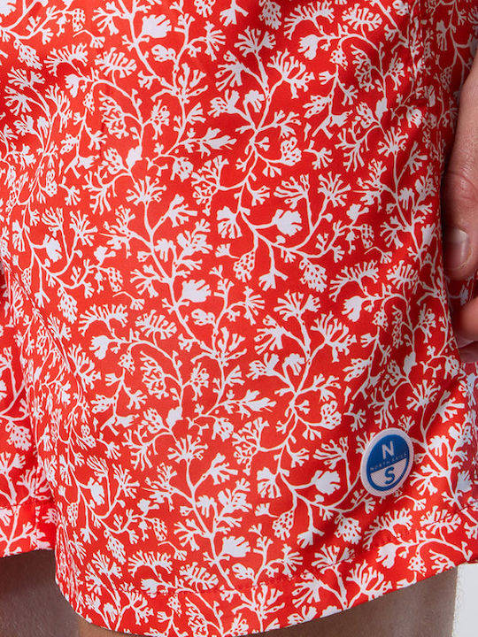 Ανδρικό Μαγιό Σορτς Κόκκινο με Σχέδια