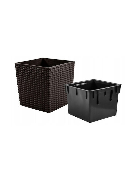 Κασπώ Rattan Καφέ 22.5x22.5x23εκ.