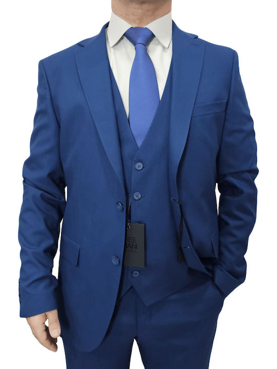 Freeman Clothing Men's Suit Slim Fit Royal