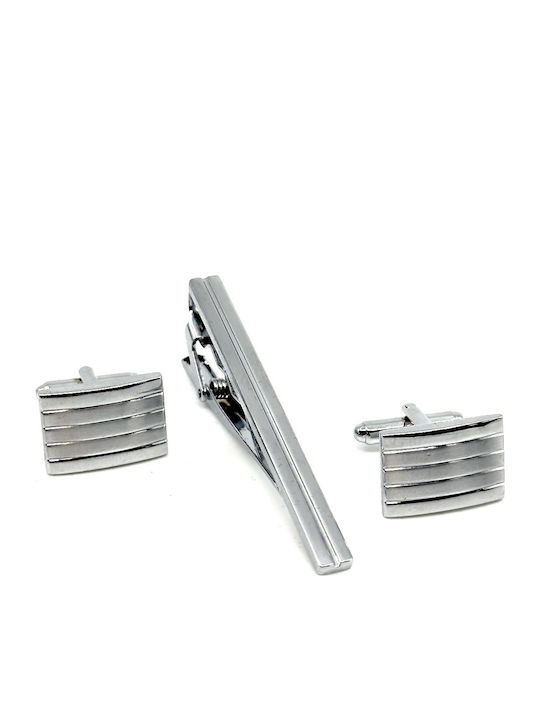 Lgtc-set Χκ 21 Set Cufflinks Tie Clips Legend Accessories Silver Color