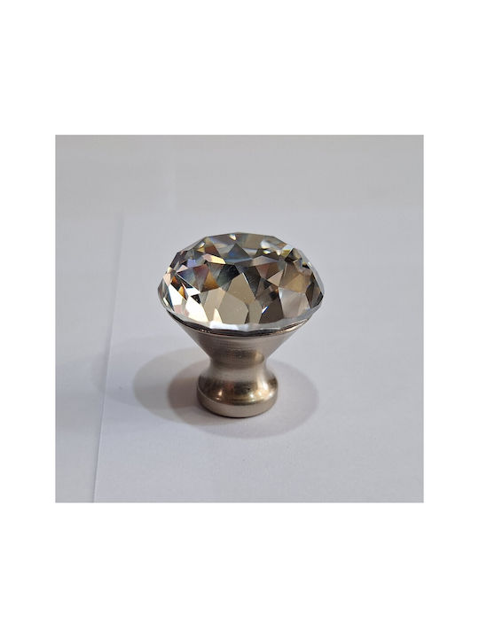 ACM Knob Furniture made of Metallic & Zamak & Crystal Nickel matt 30mm (Center Distance 30mm) 11851 1pcs