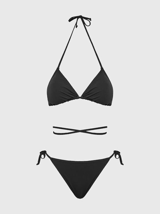Bikini Slip Cu Dantelă Negru