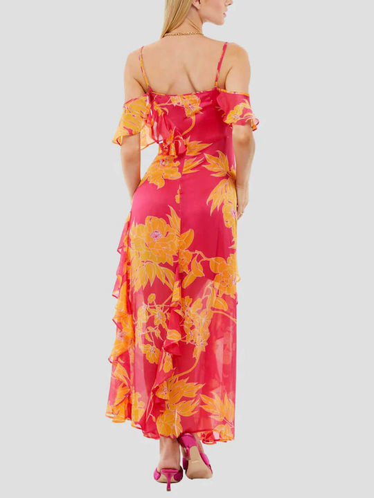 Guess Maxi Dress with Slit Pink