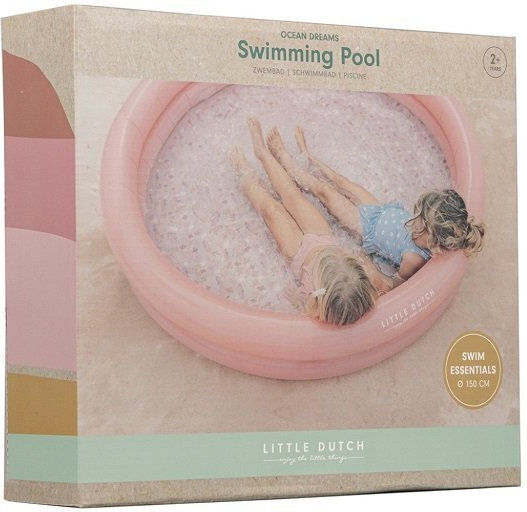 Little Dutch Ocean Dreams Children's Round Inflatable PVC Swimming Pool Pink