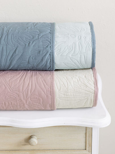Nima Natara Coverlet Single Microfiber Light Gray / Gray Petrol 160x240cm