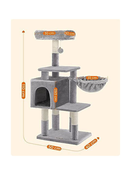 Feandrea Scratching Post Cat Trees Gray 4 levels 50x40x110cm