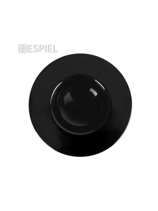 Espiel Farfurie Paste din Melamină Negru cu Diametru 28cm 3buc