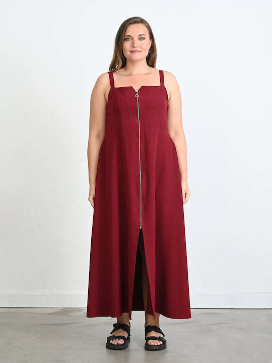 Bubble Chic Dress with Slit Bordeaux