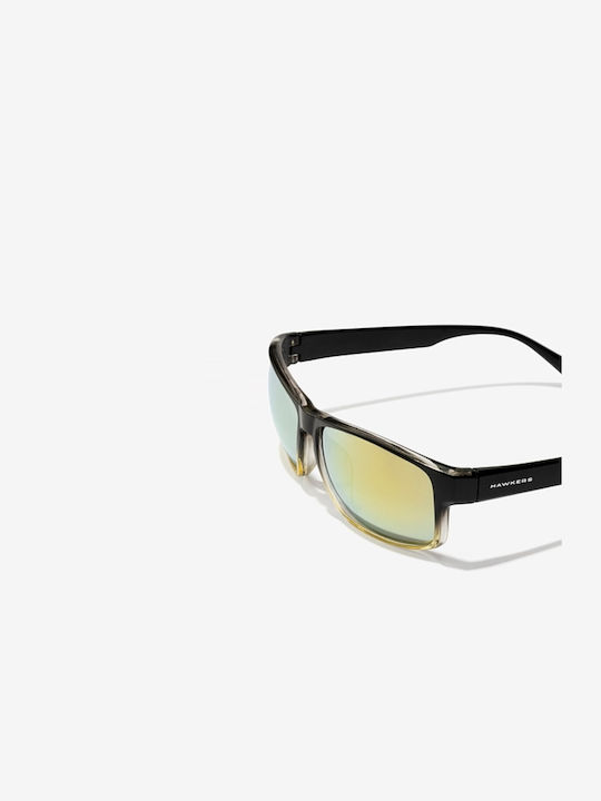 Hawkers Sonnenbrillen mit Schwarz Rahmen und Gelb Spiegel Linse