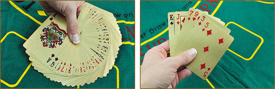 Zola Playing Card Set Plastic 9x6 Cm Gold