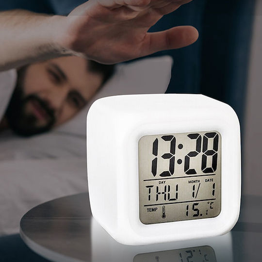Масов Дигитален Часовник LED с Будилник Прозрачен E002