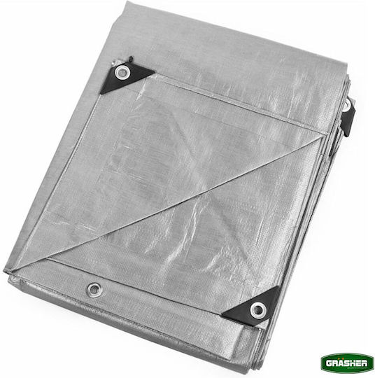Grasher Αδιάβροχος Μουσαμάς 190gr/m² 5x4μ. Βαρέως Τύπου Γκρι