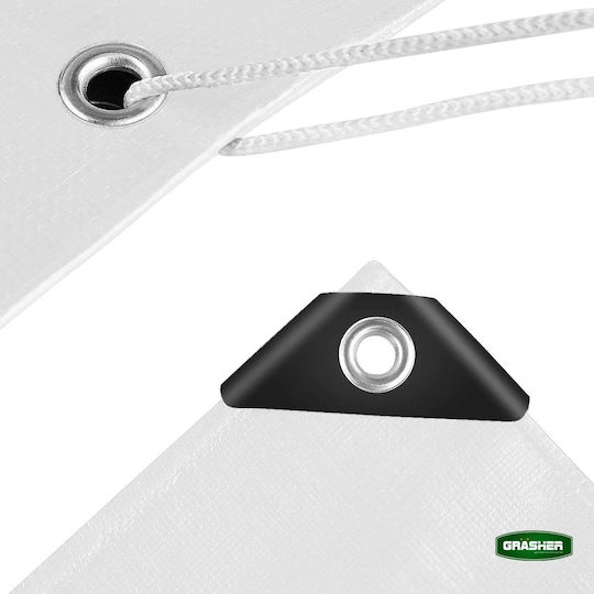 Grasher Αδιάβροχος Μουσαμάς 190gr/m² 6x4μ. Βαρέως Τύπου Λευκός