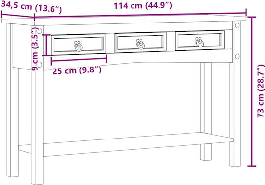 Konsole Coffee L114xB34.5xH73cm