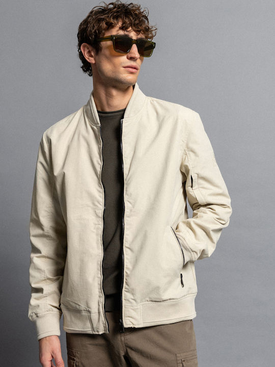 Biston Ανδρικό Μπουφάν Bomber Lt Beige