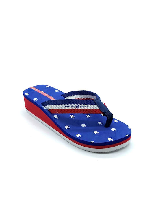 Beverly Hills Polo Club 2071 Frauen Flip Flops mit Plattform in Blau Farbe