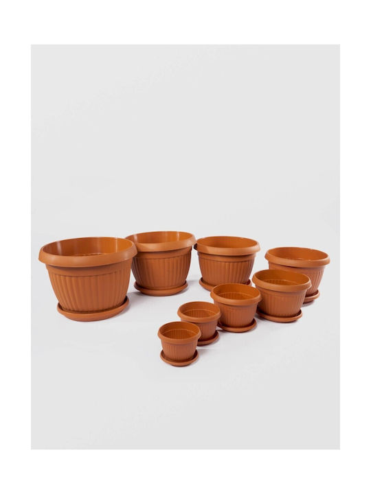 Pot Tray Plastic Brown 13×10 Cm