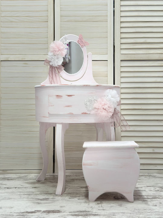 Carousel Complete Baptism Set for Girls with "Butterflies and Flowers" Theme Wooden Box Tho-059 15 Pieces