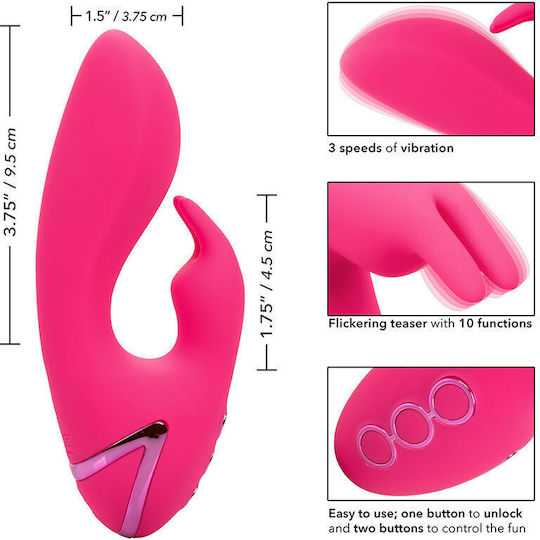 Calexotics So. Cal Sunshine Mini Δονητής Rabbit με Απομακρυσμένο Έλεγχο 9.5cm Φούξια