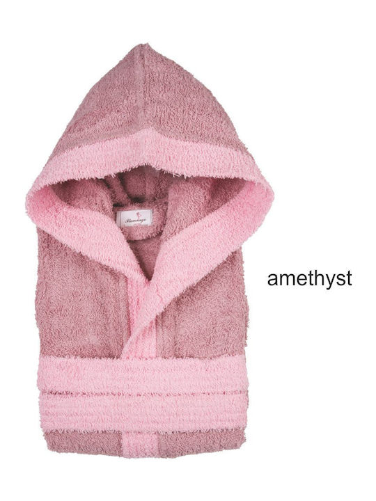 Flamingo Kids Hooded Bathrobe Amethyst Pink