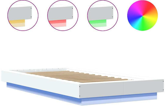 Einzelbett-Holzweiß mit Lattenrost für Matratze 100x200cm