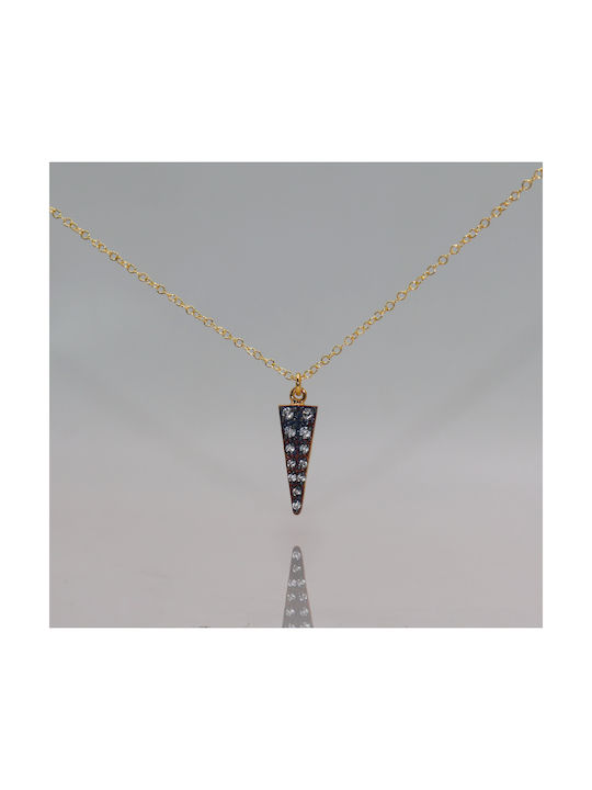 Necklace Double from Gold Plated Silver with Zircon