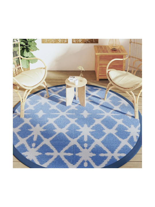 vidaXL Rug Outdoor Rectangular Blue / White