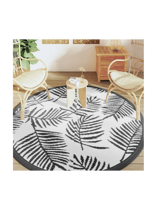 vidaXL Rug Outdoor Rectangular Black and white