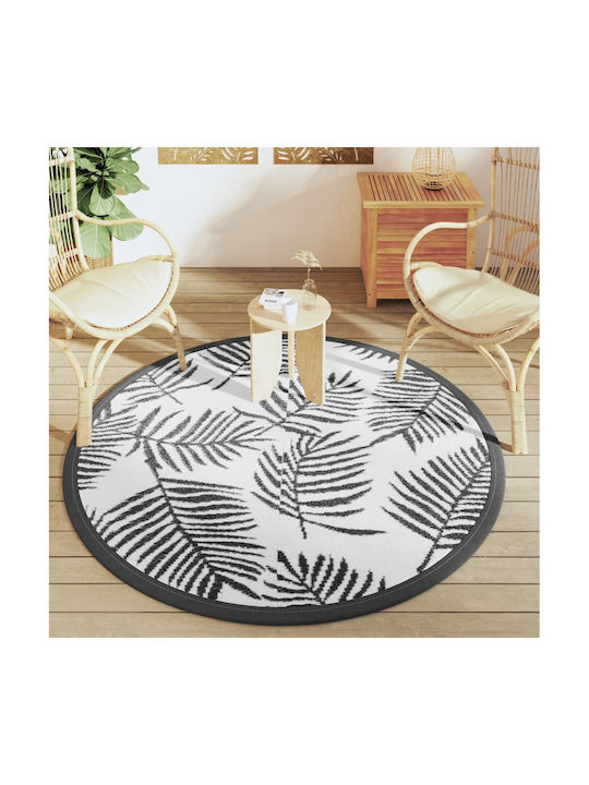 vidaXL Rug Outdoor Rectangular Black and white