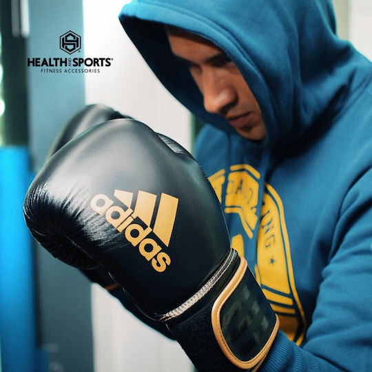adidas Hybrid 80 Kids Boxing Gloves made of Synthetic Leather for Match Black/Gold