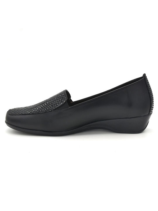 Piele Mocasini pentru femei în culoarea Negru