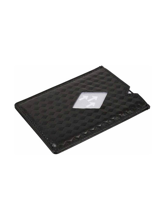 Exentri Δερμάτινο Ανδρικό Πορτοφόλι Καρτών με RFID Μαύρο