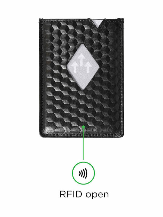 Leather Men's Wallet Cards with RFID Black