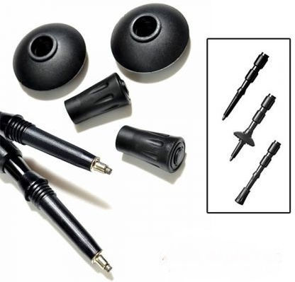 AlpinPro Eagle A-shock Телескопични Трекинг бастуни Алуминиеви 2 броя Черен