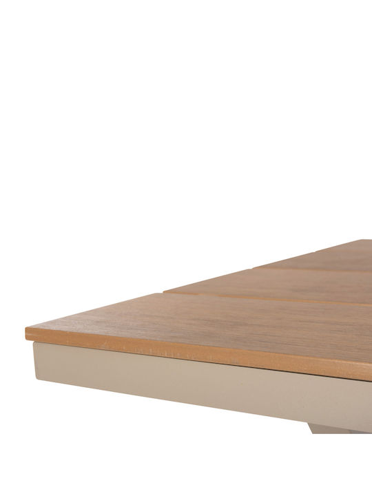 Маса Стабилна Polywood със Скелет от Алуминий Tawnee Champagne-natural 150x89.5x73бр