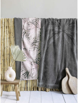 Nima Beach Towel Cotton Gray 160x90cm.