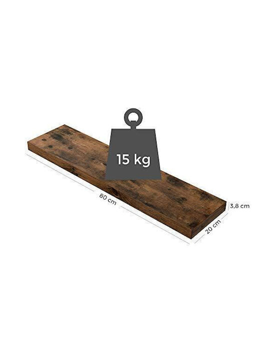 Shelf Wall Dark Brown 80x20x3.8cm