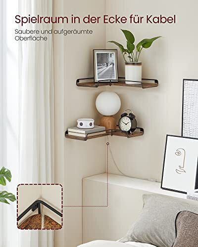 Corner Wall Shelf LS831B01 Grey 40x29x14 cm