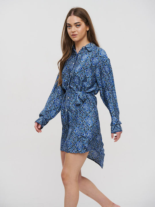 Ble Resort Collection Γυναικείο Μακρύ Καφτάνι Παραλίας Μπλε