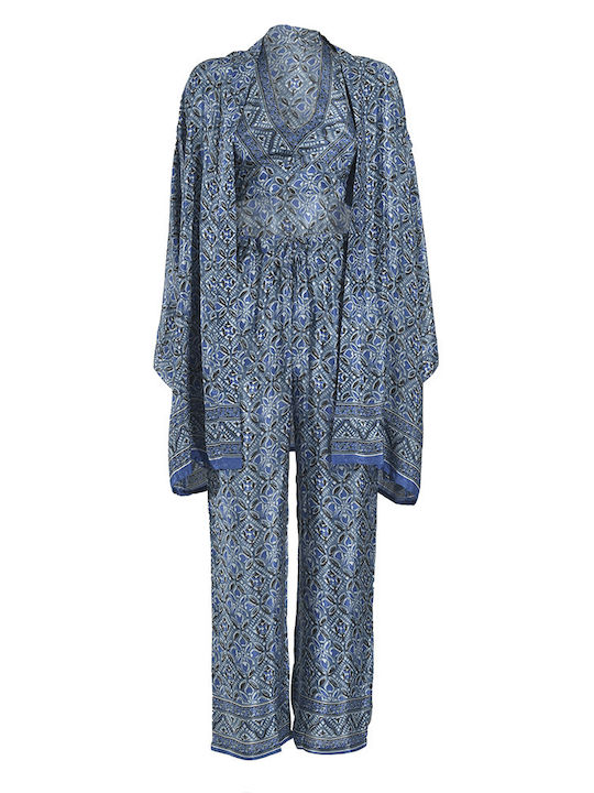 Ble Resort Collection Γυναικείο Κιμονό Παραλίας Μπλε
