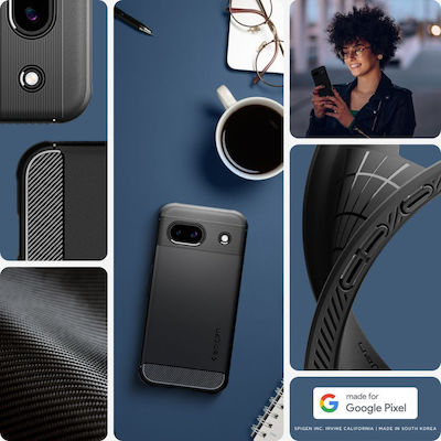 Spigen Matte Back Cover Silicone 2mm Durable Black (Google Pixel 8a)