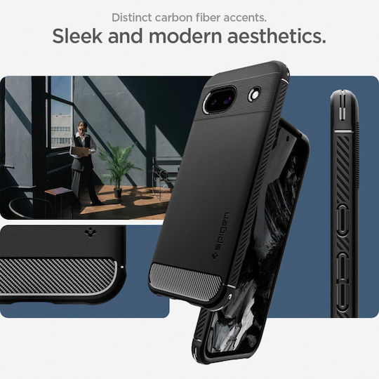 Spigen Rugged Armor Задна корица Силикон 2мм Черен (Google Pixel 8a)