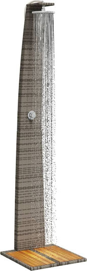 vidaXL Pool-Dusche aus Naturholz mit einer Höhe von 224 cm Grau